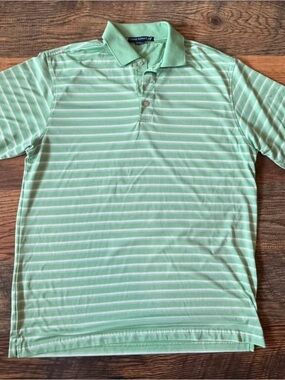 Chase Edward Golf Polo Green Size Medium Polyester Short Sleeves